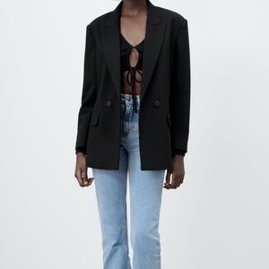 ZARA - Black Oversized Double Breasted Blazer